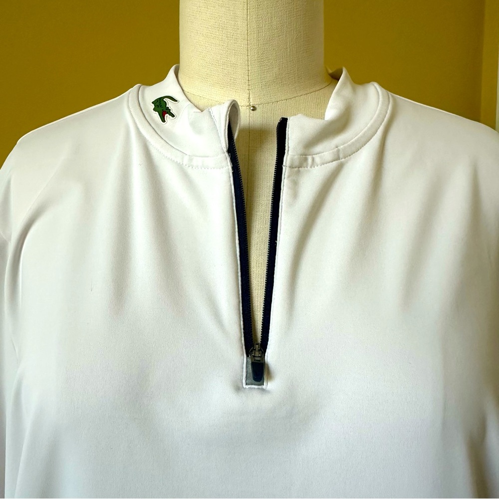 Lacoste Quarter Zip White Pullover Size XXL - Picture 3 of 7